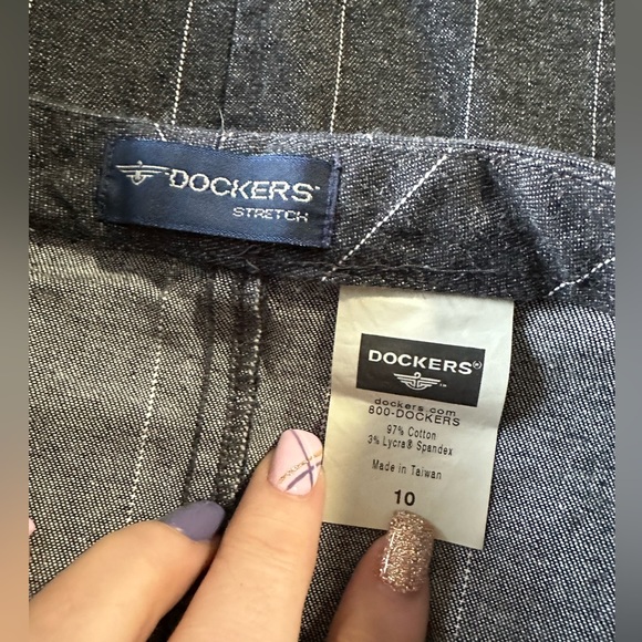 Dark gray denim shirt with white pinstripes - Picture 2 of 3